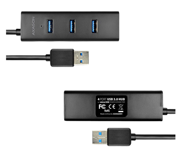 Axagon HUE-S2BL, 4x USB 5Gbps CHARGING hub, micro USB, USB-A 120cm - 1353429 - zdjęcie 5